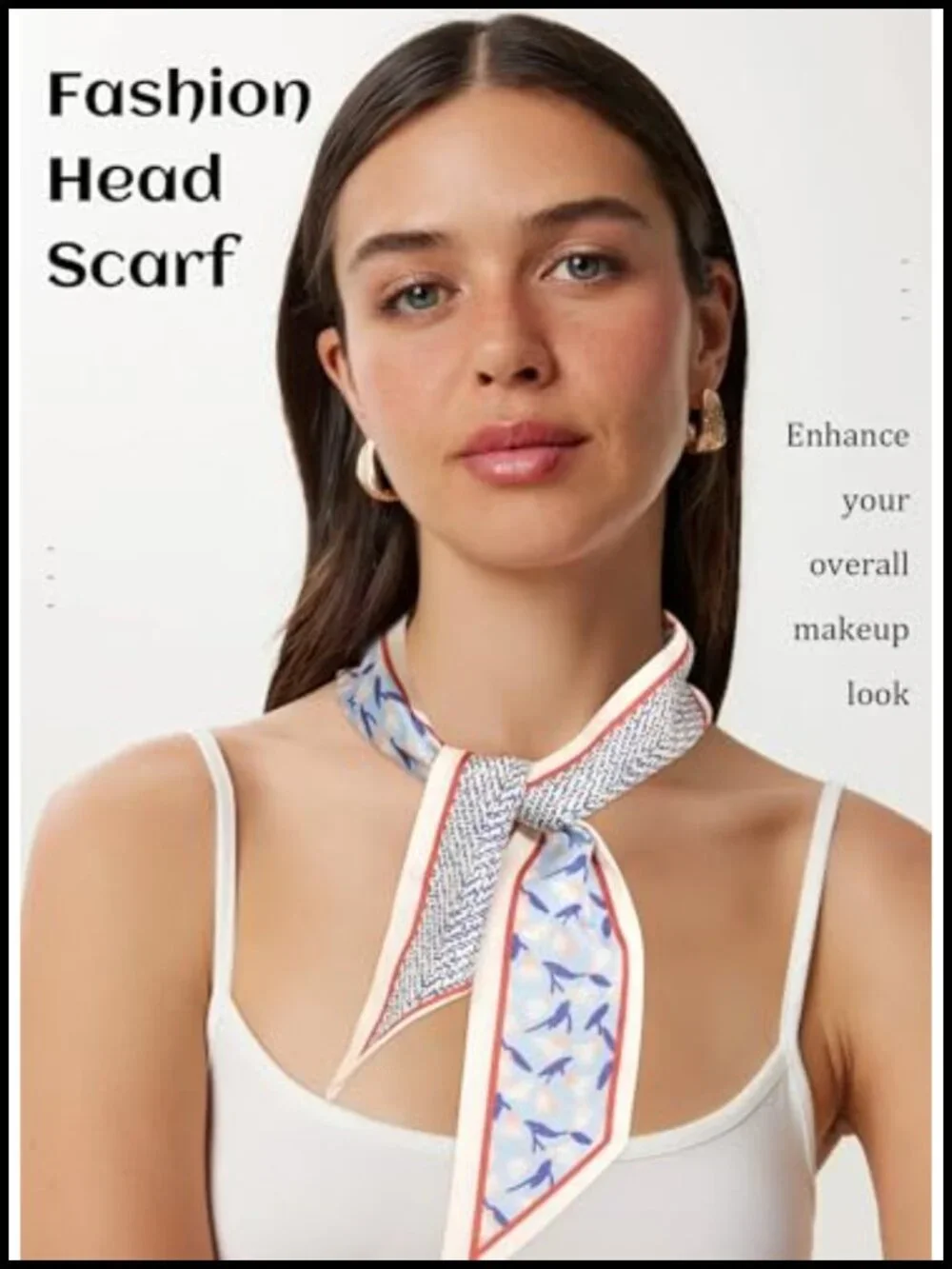 4PCS Satin Head Scarf, Long Thin Strip Scarf for Hair Handbag Neck Purse Wrap